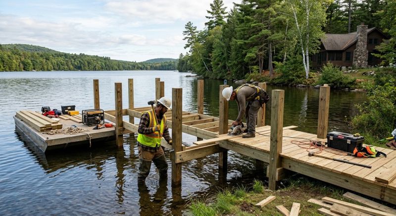 Wood Dock Installation in Overland Park, KS